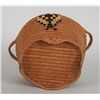 Image 2 : Salish Handled Basket with Unusual Imbricated Design - John Spangler Estate 12 3/8" W. 6" H.  Good C