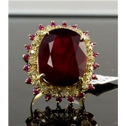 14 YellowGold 21.64ctw Ruby&Diamond Ring K26E99
