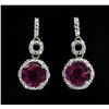 Image 1 : 14kt YellowGold 3.67ctw Ruby&Diamond Earrings K77J3