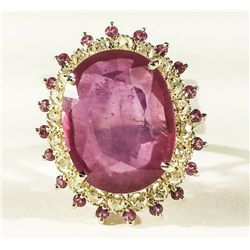 14K YellowGold 21.54ctw Ruby&Diamond Ring K26J55
