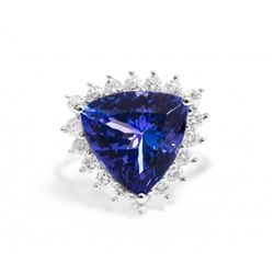 14kt WhiteGold 4.65ct Tanzanite&Diamond Ring K38J31