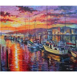 DANIEL WALL " SUNSET MARINA" J4650