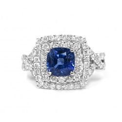 18K WhiteGold 1.84ct Sapphire&Diamond Ring WL18623