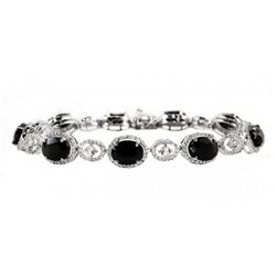 22.59ctw Sapphire&Topaz Silver Bracelet K11J77