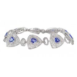 3.33ctw Tanzanite&Topaz Silver Bracelet K18J38
