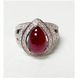 6.41ct Ruby&Sapphire Silver Ring W607