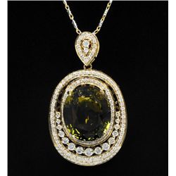 GIA 14K 18.88ct Alexandrite&Diamond Pendant K96E838