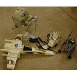 Box of Star Wars vehicles including X Wing fighter and At-St £40-60