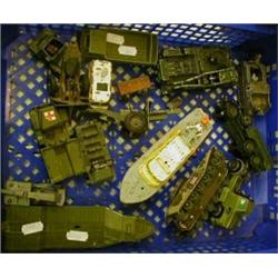 Tray of military vehicles including Matchbox, Dinky and Corgi £15-25
