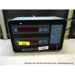 ACU-RITE III X-Y CONTROL (print sequence:) H-098