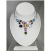 Image 1 : Floating Semi-Precious Faceted Stone & Diamond Necklace