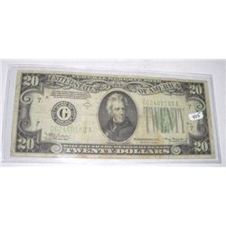 1934 SERIES A $20 NOTE *NICE EARLY BILL* SERIAL # G62408180A!! BILL CAME OUT OF SAFE!!
