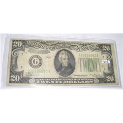 1934 SERIES A $20 NOTE *NICE EARLY BILL* SERIAL # G26824592A!! BILL CAME OUT OF SAFE!!
