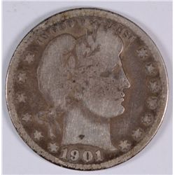 1901-S BARBER QUARTER G/VG (RARE)