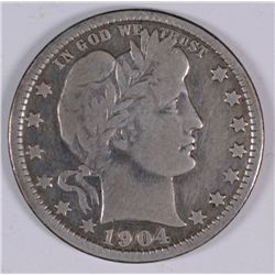 1904-O BARBER QUARTER F/VF