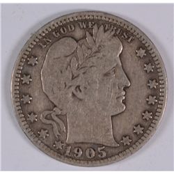 1905-S BARBER QUARTER VF-30