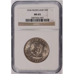 1934 MARYLAND COMMEN HALF DOLLAR NGC MS-65