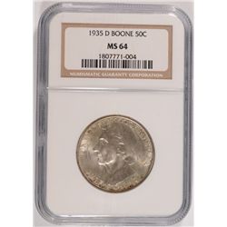 1935-D BOONE COMMEN HALF DOLLAR NGC MS-64
