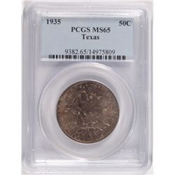 1935 TEXAS COMMEN HALF DOLLAR PCGS MS-65