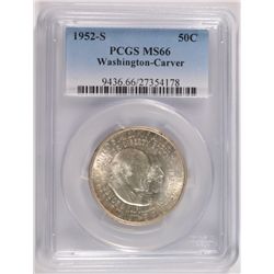 1952-S WASHINGTON/CARVER COMMEN HALF DOLLAR PCGS MS-66