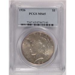 1926 PEACE DOLLAR PCGS MS-65