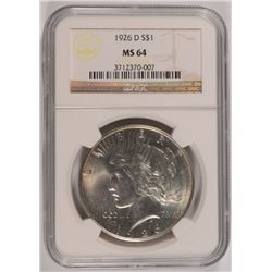 1926-D PEACE DOLLAR NGC MS-64