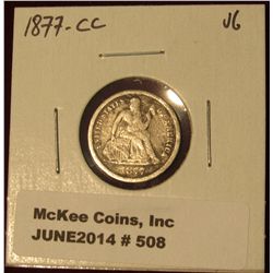 508.  1877-CC Seated Liberty Dime VG