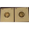 Image 1 : 515.  (2) Mercury Dimes – 1916 VG10 & 1919 F+
