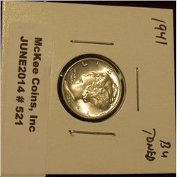 521.  1941 Mercury Dime BU toned