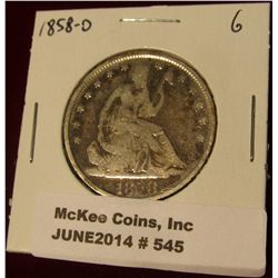 545.  1858-O Seated Liberty Half Dollar G