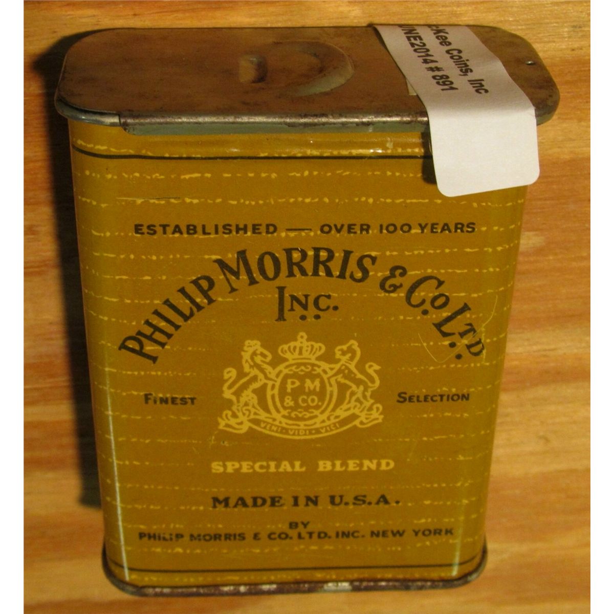 891. Philip Morris & Co. Ltd. Cigarette Tin with sliding lid. Rare