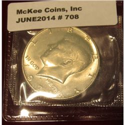 708. BU 40% SILVER 1970-D Kennedy Half, still in mint cello from mint set – these were not made for 