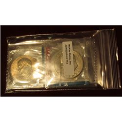 714. (3) BU Eisenhower Dollars from Mint Sets, still in mint cello – 1974, 1974-D, & 77 P – great wa