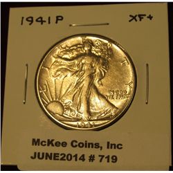719. 1941 P Walking Liberty Half Dollar. EF+.