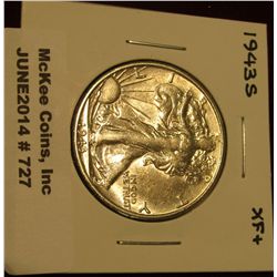 727. 1943 S Walking Liberty Half Dollar. EF+.