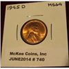 Image 1 : 740. 1945 D Lincoln Cent. MS 64.