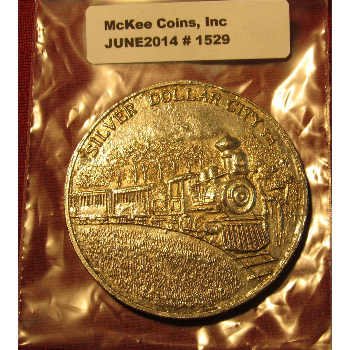 1529. 1880 Silver Dollar City Large Replica Silver Dollar Medal.