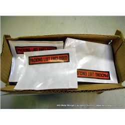 BOX: PACKING LIST ENVELOPES