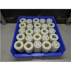 BIN: MISCELLANEOUS ELECTRICAL RECEPTICLES 25X MONEY