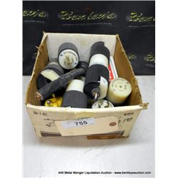 BIN: MISCELLANEOUS ELECTRICAL PLUGS 14X MONEY