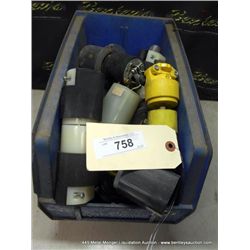 BIN: MISCELLANEOUS ELECTRICAL PLUGS 27X MONEY