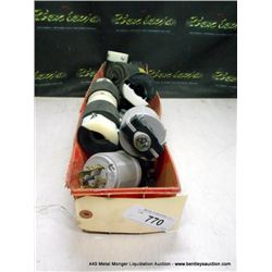 BIN: MISCELLANEOUS ELECTRICAL PLUGS 14X MONEY