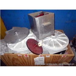 WOODEN BOX:  MISC METAL PARTS