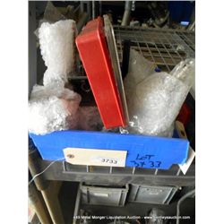 TUB OF OPTICAL PARTS / ACCESSORIES AND BOX:  OF O-RINGS