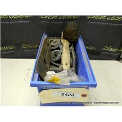 POLY TUB: BOLTS, WASHERS AND DUST BRUSH