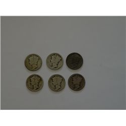 A dealer stock lot of 1921 Mercury Dimes