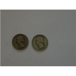 A pair of key date Washington Quarters