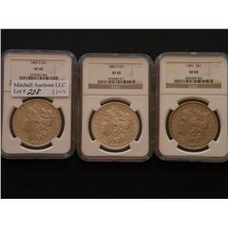 A scarcer date Morgan Dollar trio