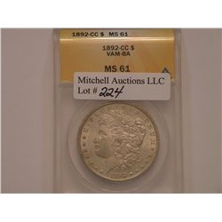 $1 Silver 1892-CC VAM-8A