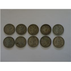 A circulated silver dollar lot